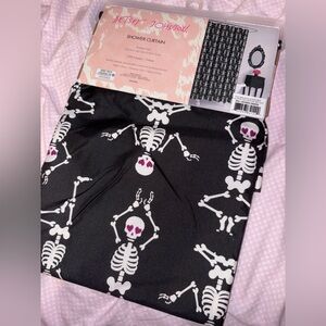 Skeleton shower curtain Betsey Johnson new with tag day of the dead cloth